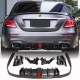 Диффузор заднего бампера с насадками V2 (для AMG/AMG-Line 2016-2019, Карбон) для Mercedes E-сlass W213