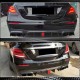 Диффузор заднего бампера с насадками V2 (для AMG/AMG-Line 2016-2019, Карбон) для Mercedes E-сlass W213
