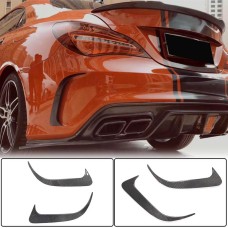Накладки на задний бампер V1 (для AMG-Line/CLA45 AMG SD, Карбон) для Mercedes CLA C117 2013-2019 гг