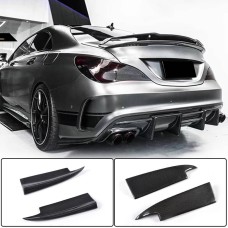 Накладки на задний бампер V3 (для AMG-Line/CLA45 AMG SD, Карбон) для Mercedes CLA C117 2013-2019 гг