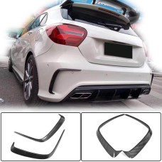 Накладки на задний бампер (для AMG-Line HB, Карбон) для Mercedes A-сlass W176 2012-2018 гг