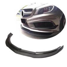 Накладка на передній бампер Lip V1 (для AMG-Line / A45 AMG HB 2013-2015, Карбон) для Mercedes A-сlass W176 рр