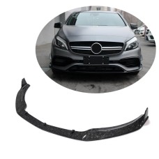 Накладка на передній бампер Lip (для A45 AMG HB 2016-2018, Карбон) для Mercedes A-сlass W176 рр