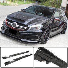 Боковые пороги V4 (Карбон) для Mercedes A-сlass W176 2012-2018 гг