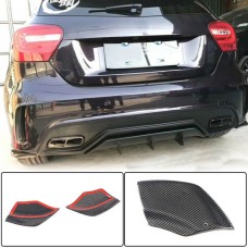 Накладки на задний бампер Flap (для AMG-Line/A45 AMG HB, Карбон) для Mercedes A-сlass W176 2012-2018 гг