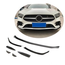 Накладка на передний бампер Lip V1 (для AMG-Line SD 2018-2021, Карбон) для Mercedes A-сlass W177 2018- гг