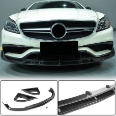 Накладка на передний бампер Lip V1 (для CLS63 AMG SD 2015-2018, Карбон) для Mercedes CLS C218