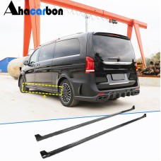 Боковые пороги (Длинная база, Карбон) для Mercedes Vito/V-class W447 2014- гг