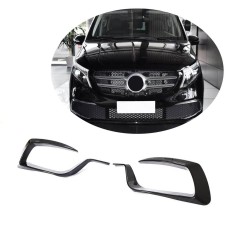 Накладки на протитуманки V2 (2020-2025, Сухий карбон) для Mercedes Vito / V-class W447 2014- рр