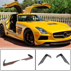 Накладки на передний бампер Flap V2 (Карбон) для Mercedes SLS C197