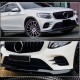 Накладка на передний бампер Lip (для AMG-Line/GLC43 AMG, Карбон) для Mercedes GLC coupe C253