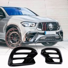 Вставки в передній бампер (для GLE 350/GLE450/GLE63 2019-2023, Карбон) для Mercedes GLE coupe C167 2019- рр