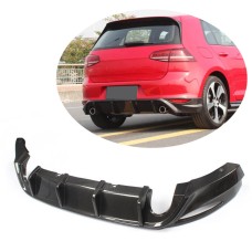Диффузор заднего бампера V1 (для Base/GTI HB 2012-2017, Карбон) для Volkswagen Golf 7/E-Golf