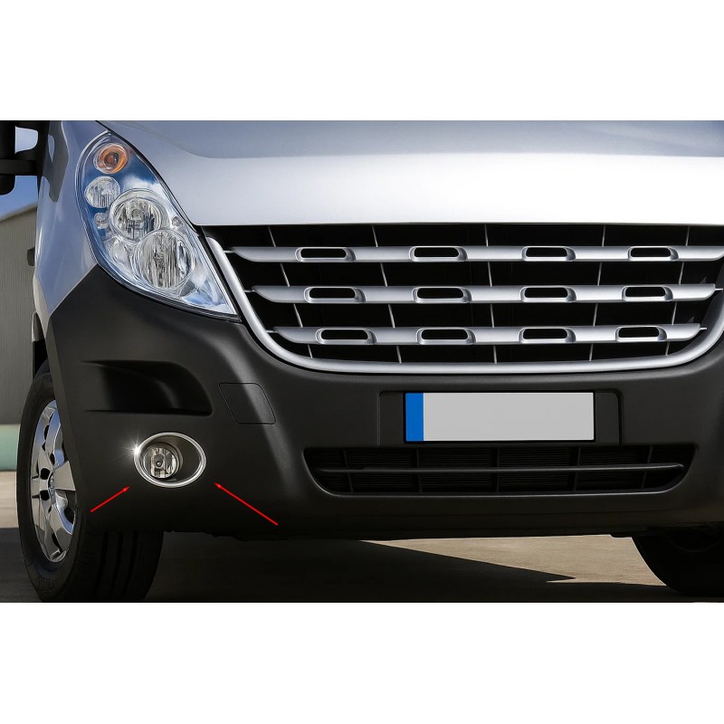 Накладки на противотуманки (2 шт., нерж.) для Nissan NV400 2010-2024 рр
