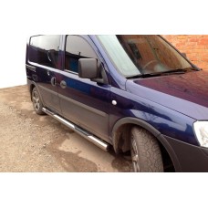 Бічні труби (2 шт., нерж.) для Opel Combo 2002-2012 рр