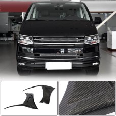 Накладки на передний бампер (для 2015-2019, Карбон) для Volkswagen T6