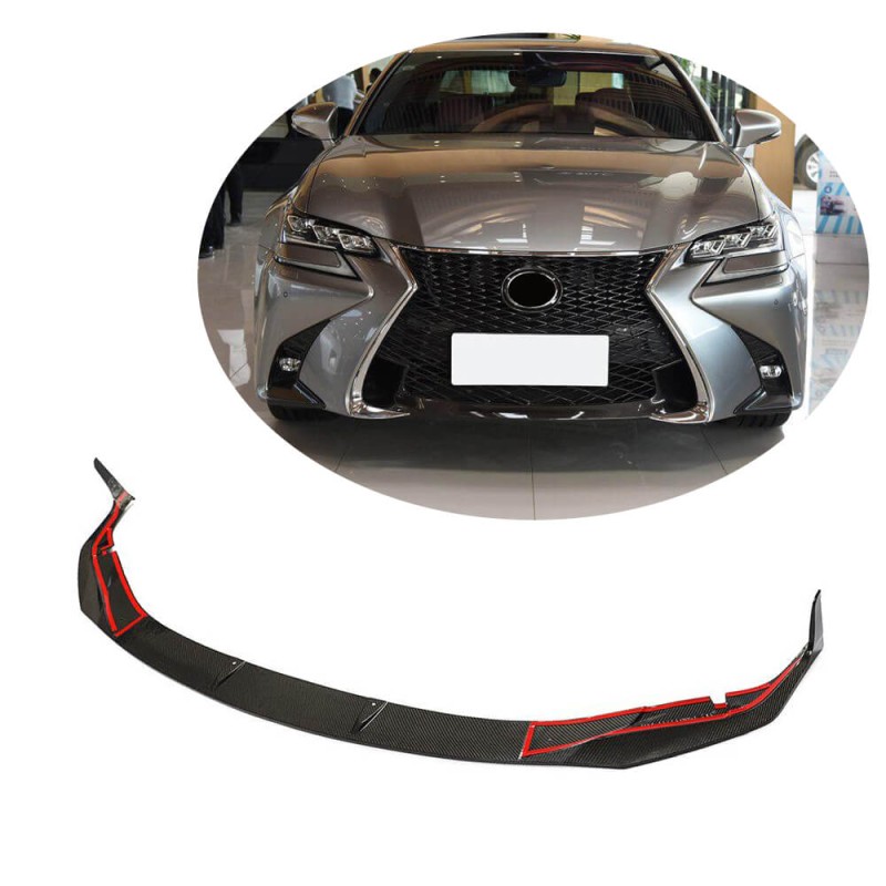 Накладка на передний бампер Lip (для GS F 2015-2020, Карбон) для Lexus GS