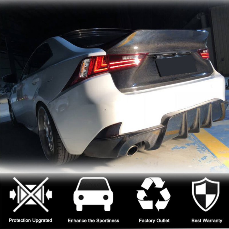 Диффузор заднего бампера V1 (для Base/F-Sport 2013-2016, Карбон) для Lexus IS 2013- гг Диффузор заднего бампера V1 (для Base/F-Sport 2013-2016, Карбон) для Lexus IS 2013- гг