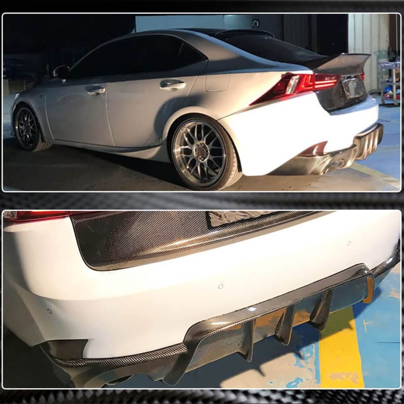 Диффузор заднего бампера V1 (для Base/F-Sport 2013-2016, Карбон) для Lexus IS 2013- гг Диффузор заднего бампера V1 (для Base/F-Sport 2013-2016, Карбон) для Lexus IS 2013- гг