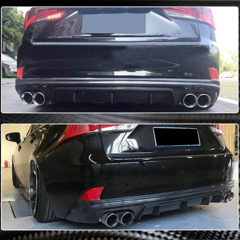 Диффузор заднего бампера V2 (для Base/F-Sport 2013-2016, Карбон) для Lexus IS 2013- гг Диффузор заднего бампера V2 (для Base/F-Sport 2013-2016, Карбон) для Lexus IS 2013- гг