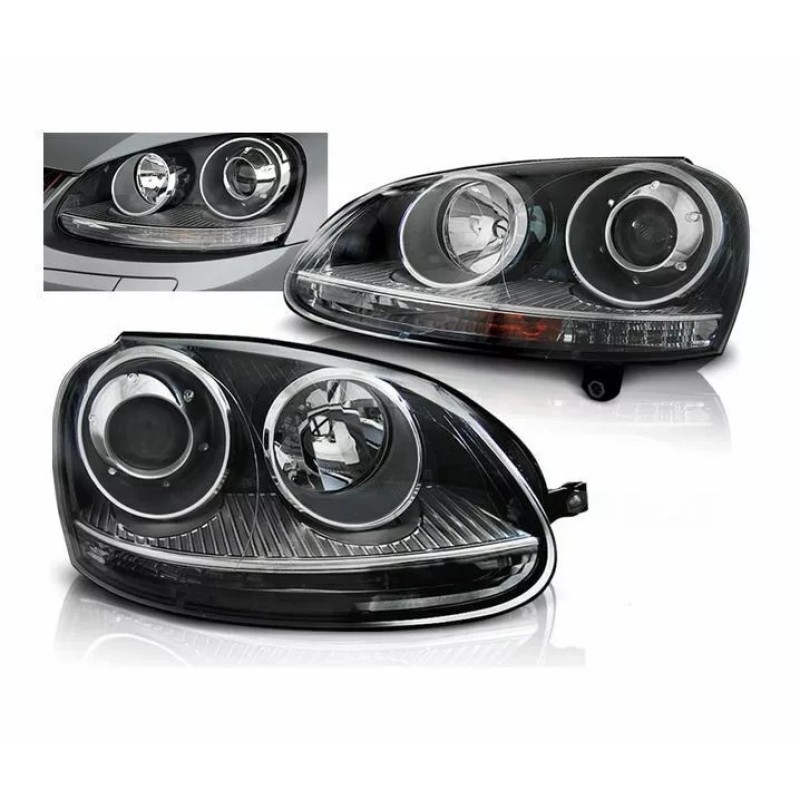 Передние фары с линзой Silver (2 шт) для Volkswagen Golf 5