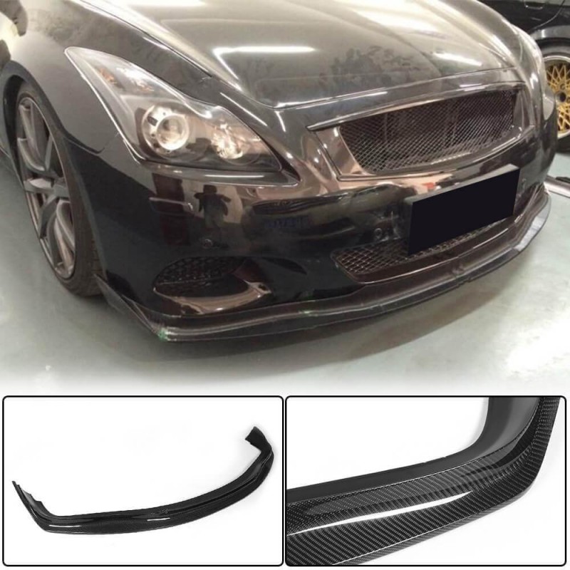 Накладка на передний бампер Lip (для G37 Coupe 2009-2013, Карбон) для Infiniti G25/G35/37 (V36/CV36)