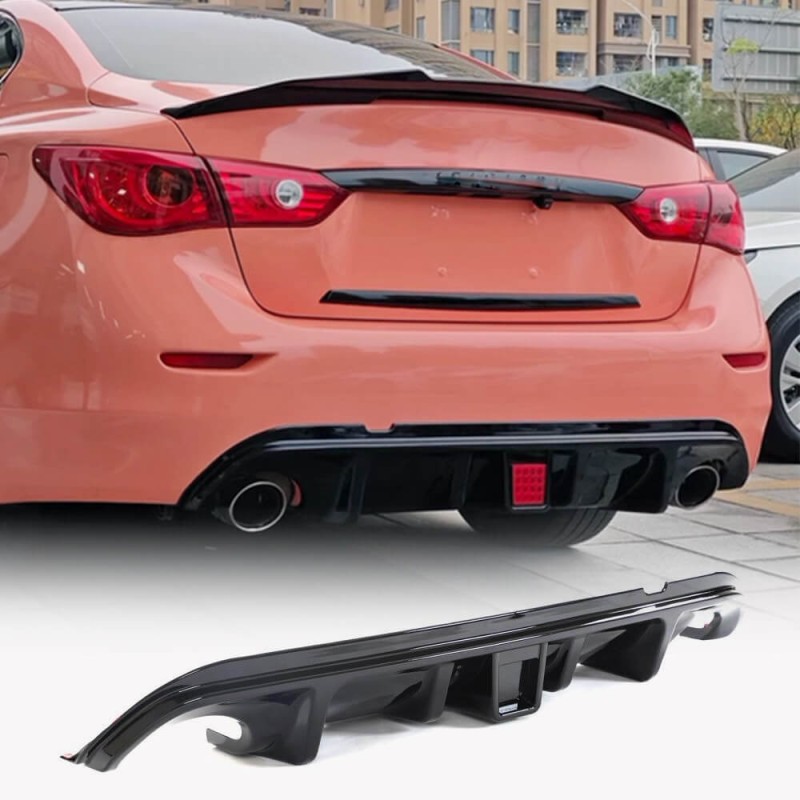 Диффузор заднего бампера V2 (для Q50 Base/Sport 2014-2017, Карбон) для Infiniti Q50/Q60