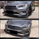 Накладка на передний бампер Lip V1 (для Q50 Base 2018-2023, Карбон) для Infiniti Q50/Q60