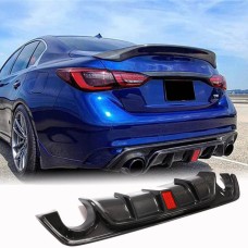 Диффузор заднего бампера V3 (для Q50 Base/Sport 2018-2023, Карбон) для Infiniti Q50/Q60