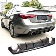 Диффузор заднего бампера V4 (для Q50 Base/Sport 2018-2023, Карбон) для Infiniti Q50/Q60