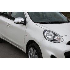 Накладки на дзеркала (2 шт, ABS) для Nissan Micra K13 2011-2016 рр