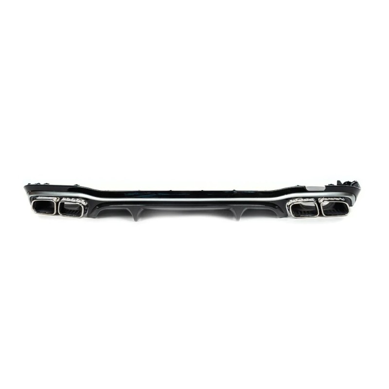 Задний диффузор с насадками Silver (для AMG/AMG-Line Дизайн E63 2020-2024) для Mercedes E-сlass W213
