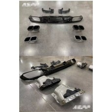 Задній дифузор з насадками Silver (для Base, Дизайн E63 2020-2024) для Mercedes E-сlass W213 рр