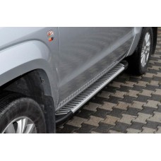 Бокові пороги Line (2 шт., алюм) для Volkswagen Amarok 2010-2022 рр