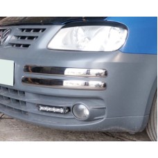 Куточки на передній бампер (4 шт, нерж) Carmos - Турецька сталь для Volkswagen Caddy 2004-2010 рр