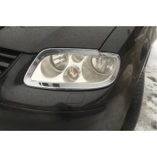Накладки на фари (2 шт, нерж) для Volkswagen Caddy 2004-2010 рр