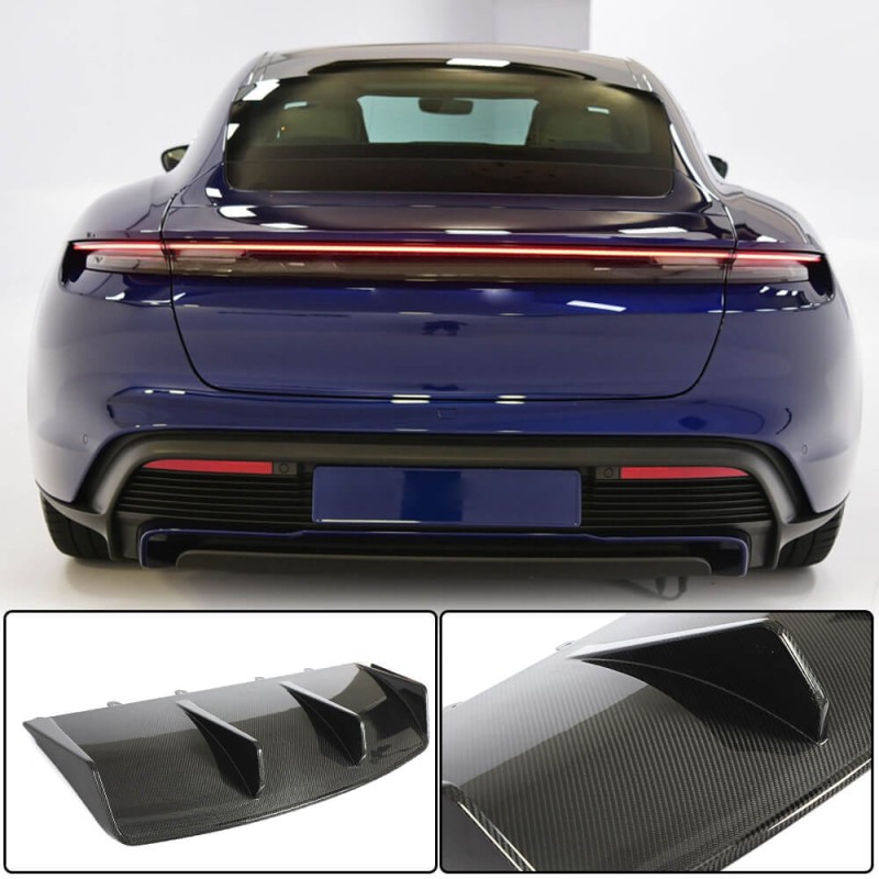 Диффузор заднего бампера (для 2019-2024 Turbo S SD, Карбон) для Porsche Taycan