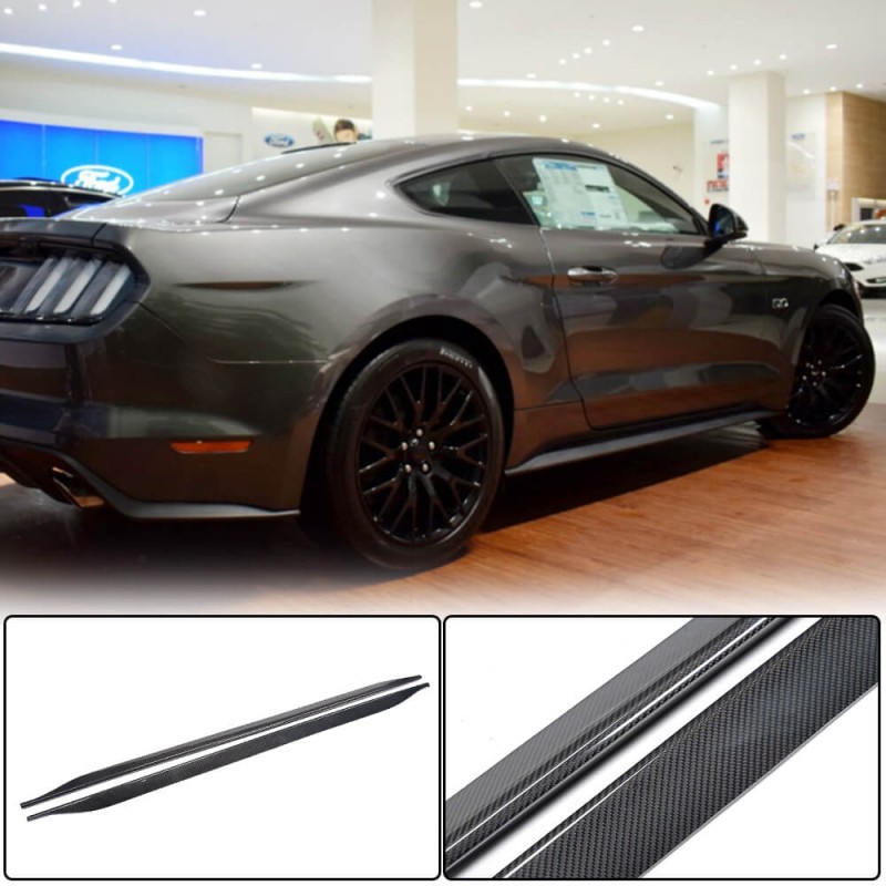 Боковые пороги V1 (Карбон) для Ford Mustang 2015-2023 гг