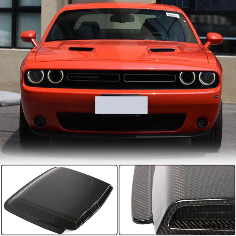Накладка на капот (2015-2019, Карбон) для Dodge Challenger