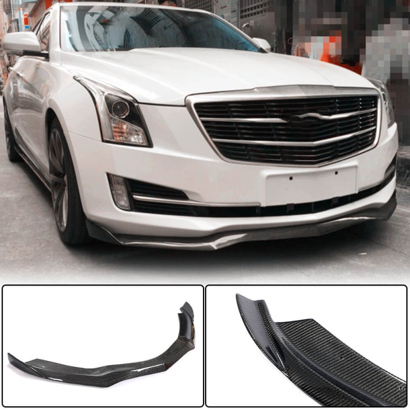 Накладка на передний бампер Lip (для Base, Карбон) для Cadillac ATS