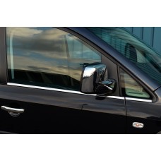 Нижні молдинги стекол (нерж.) Передні, Carmos - Турецька сталь для Volkswagen Caddy 2004-2010 рр
