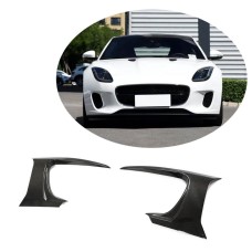 Накладки на передний бампер (для Base 2017-2019, Карбон) для Jaguar F-Type