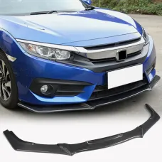 Накладка на передній бампер Lip (Карбон) для Honda Civic Sedan X 2016-2021 рр