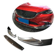Накладка на передний бампер Lip V1 (2017-2019, Карбон) для Mazda 6