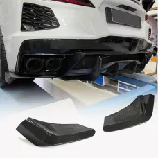 Накладка на задний бампер (2019-2022, Карбон) для Chevrolet Corvette C8 2019- гг