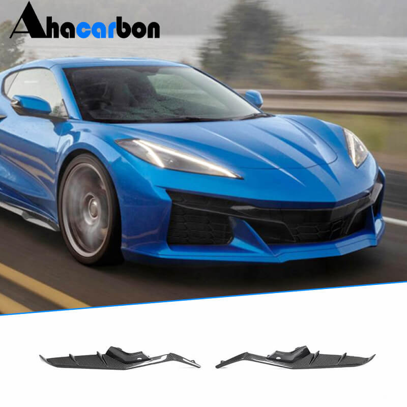 Накладки на передние бампер (для Z06, 2020-2024, Карбон) для Chevrolet Corvette C8 2019- гг