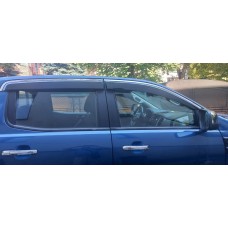 Ветровики с хромированным молдингом Niken Luxury (2015-2022, 4 шт) для Ford Ranger