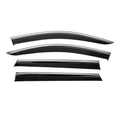 Ветровики с хромом Niken Luxury (4 шт) для Peugeot 5008 2016-2023 гг