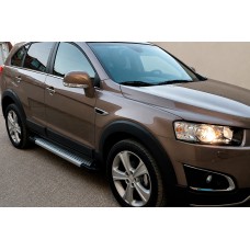 Бокові пороги Allmond Grey (2 шт., Алюміній) 2007-2015 для Opel Antara рр