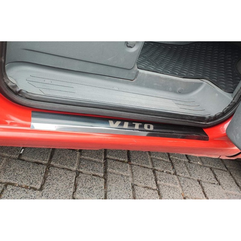 Накладки на пороги Carmos (2 шт, сталь) для Mercedes Vito W639 2004-2014 рр